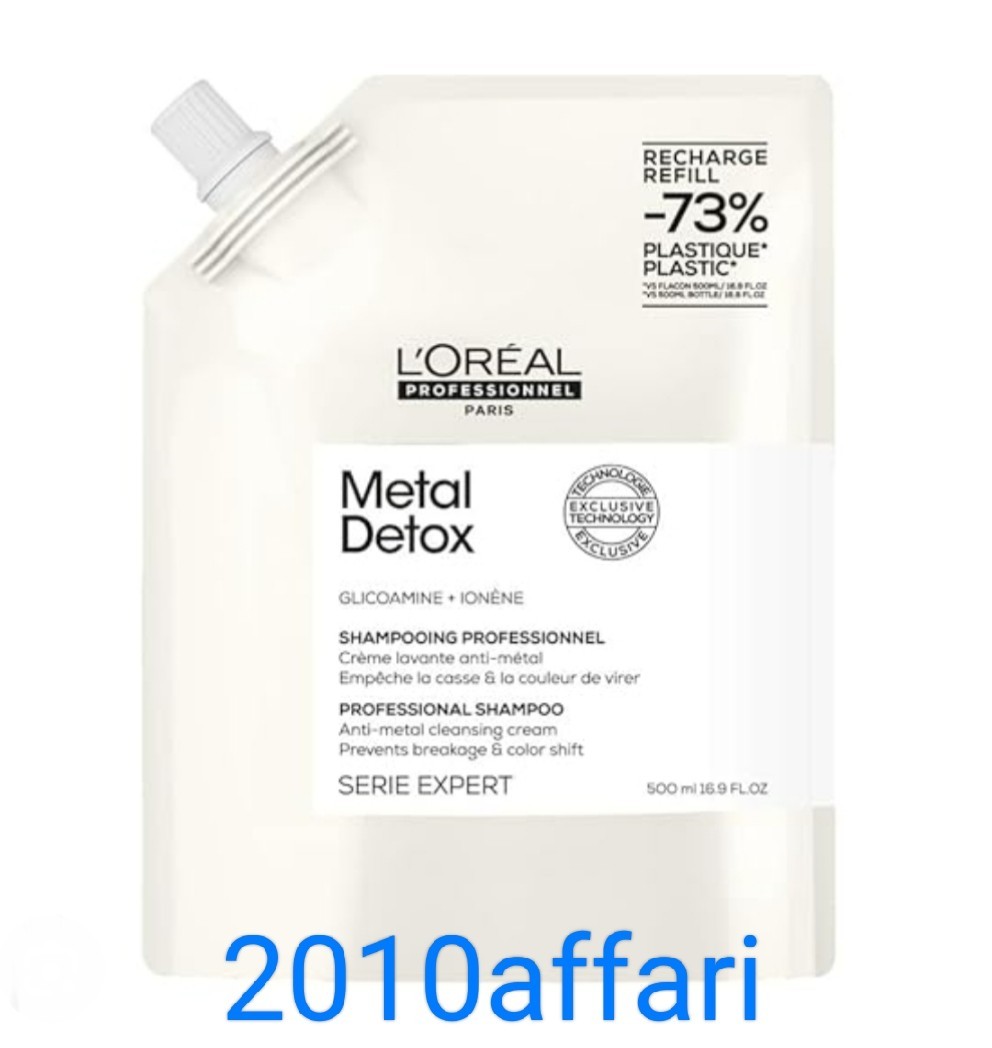 L'Oreal Serie Expert Metal Detox Shampoo Professionale 500 ml Ricarica Refill