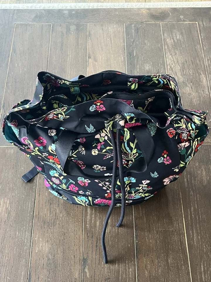 Bolso de Viaje Vera Bradley Gimnasio ReActive Azul Marino Flores Floral Yoga Equipaje Foto 3 de 4