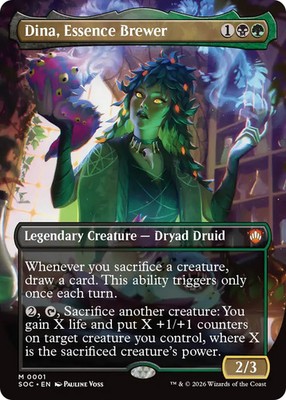 Dina, Essence Brewer (Borderless) [Secrets of Strixhaven Commander] Foil Near Mi