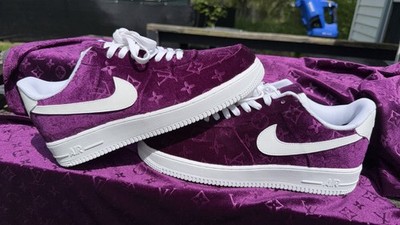 Nike Air Force 1 Custom Velvet Purple/White Luxury Sneakers! 