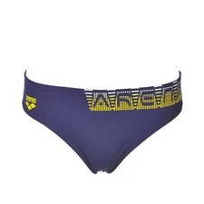 Arena Chłopięce Kąpielówki Slip Kąpielówki LADDER BRIEF, GRANATOWE-ŻÓŁTE, 10-11 LAT