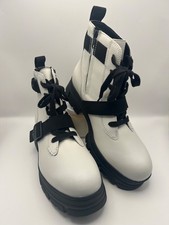 Image of UGG Ashton Women's Lace up Leather Boots White/Black SIZE US 12 EU 43 NEW