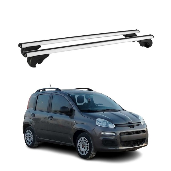 DachträGer GrundtäGer FüR Fiat Panda 1980-2003 75Kg Aluminium Silber 2 Tlg-image