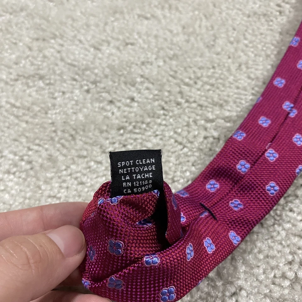 Corbata Ike Behar Para Hombres Seda Floral Tejida Italia A Mano Clásica Diseñador EE. UU. Foto 3 de 4