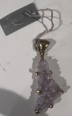 Starborn Creations 18k GP Amethyst Druzy Tropfen Anhänger