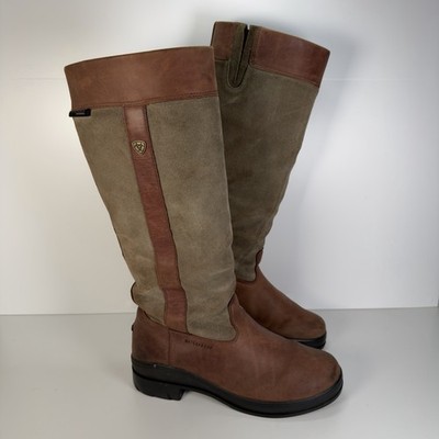 Ariat Windermere Hydroguard wasserdichte hohe lange kniehohe Reitstiefel UK 7 M