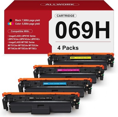 069H Toner 4-Pack for Canon MF750C LBP674C MF753Cdw MF755Cdw CMYK