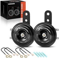 - Disc Horn 2PCS High  Low Universal Electric Horns - 12V 110 dB - Compatible w
