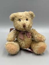 Russ TRUE HEART Teddy Bear W/ Gingham Ribbon Bowtie 5 Stuffed Animal