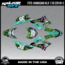 Graphics Kit for Kawasaki KLX110 KLX110R/RL (2010-2024) Jester - TEAL