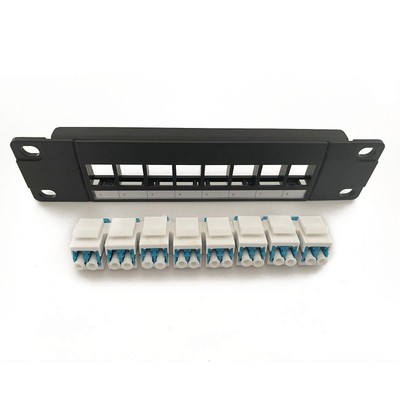 8-Port LC Shielded Patch Panel 10G Ready Plastic Housing Color-Coded Labeling