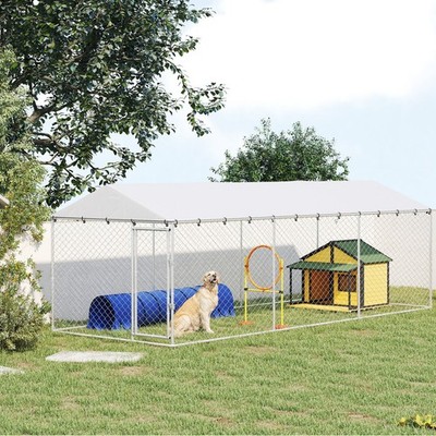 PawHut 20' x 7.5' x 6.5' Dog Kennel Outdoor w/ Wateproof Roof