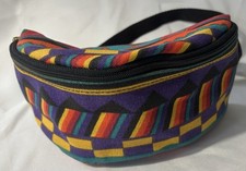 AUTM Vintage Fanny Pack, NOS. 1998 San Antonio. Multicolor Pattern W/ Zipper