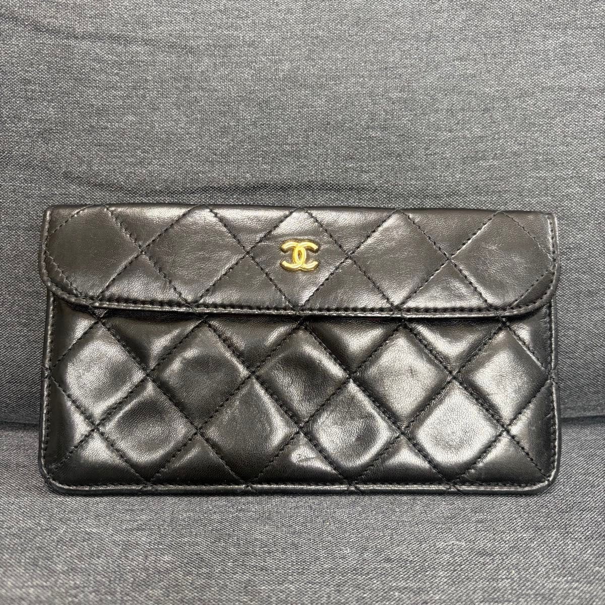 CHANEL Matelass Lambskin Long Billfold Wallet AD279969  