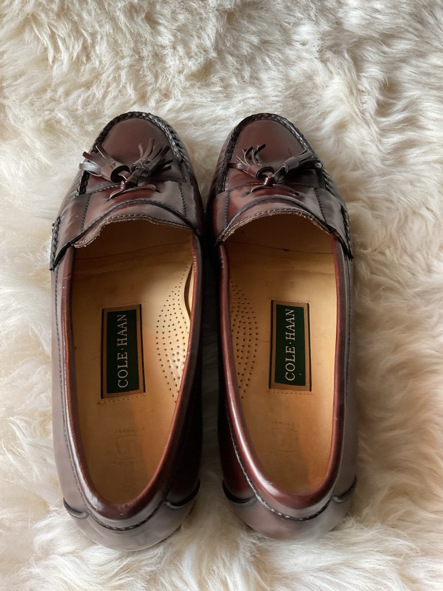 Cole Haan Pinch Tassel Loafer Size 10D Slip On Dress Shoe Burgundy