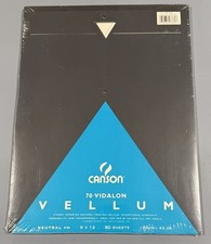 RARE!!  FOUR (4) Canson 70-Vidalon VELLUM, 43 LB, Neutral pH, 9 X 12, 50 Sheets