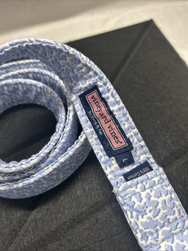 Vineyard Vines hellblau Tiermotiv O-Ring 100 % Baumwolle Gürtel Große L - Bild 2 von 3