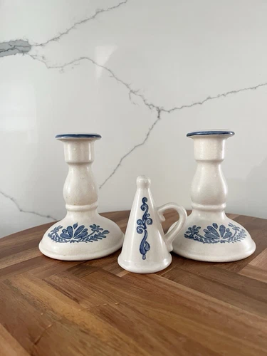 Pfaltzgraff Yorktowne Vintage Candle Holder Set with Snuffer – Stoneware