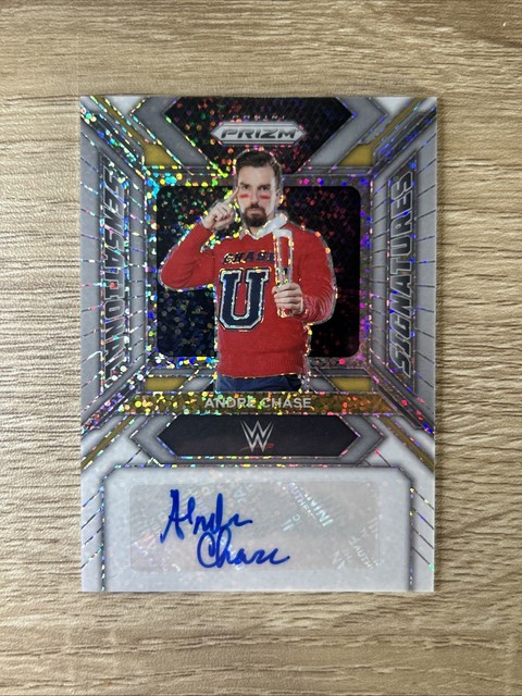 2024 Prizm WWE Andre Chase Sensational Signatures Auto White Sparkle 1/1