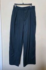 Urban Outfitters Teal High Rise Pleated Wide Leg Trouser Pants Size L 31 x 29