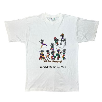 Vintage T-Shirt USA Grafikdruck ''We Be Jammin'' Y2K weiß Herren Medium