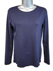 Talbots The Talbots Tee 100% Pima Cotton Long Sleeve Stretchy Women's SMALL Navy