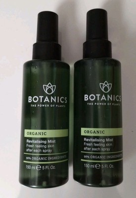 LOT OF (2) BOTANICS ORGANIC REVITALSING MIST FACE SPRAY - VEGAN - 5 FL OZ.