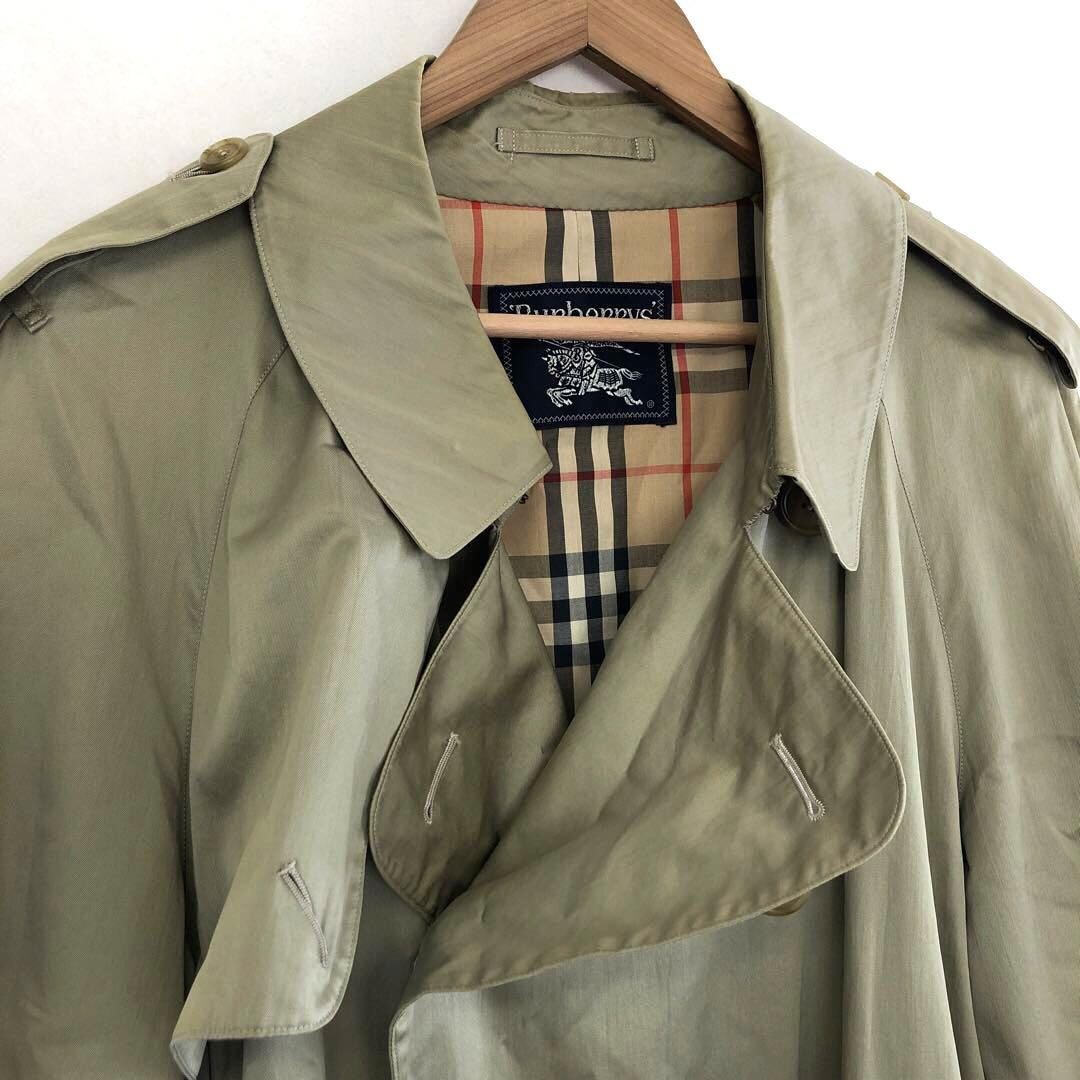 Burberrys Vintage Trench Coat Khaki Cotton With Check Pattern Free Size For Men thumbnail 24