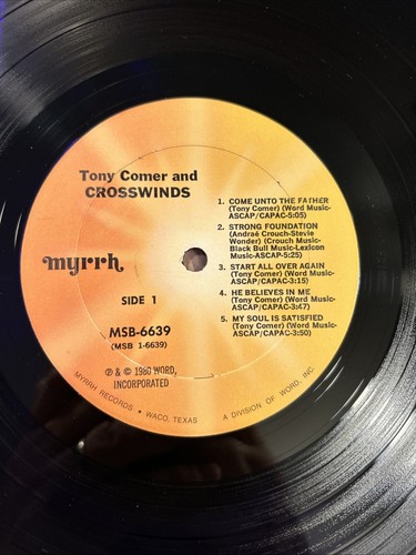 TONY COMER & CROSSWINDS - S/T LP MYRRH GOSPEL FUNK SOUL!! - Picture 5 of 7