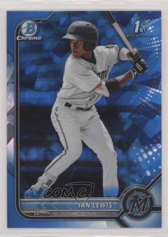 2022 Bowman Sapphire Edition Chrome Prospects Ian Lewis #BCP-96 0wn1