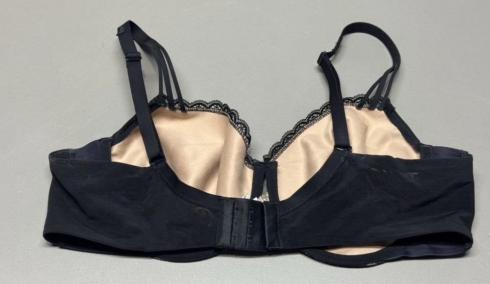 Sujetador Soma Talla 38D Atractivo Levantamiento Balconette Negro Encaje Con Aros Forro Sedoso Foto 4 de 4