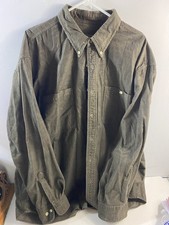 Vintage Timberland Corduroy Long Sleeve Shirt Brown Mens XXL Chore Workwear