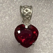 Heart Shape Ruby Pendant 26 Ct Mozambique Silver