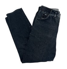 VTG Lee Jeans Womens Size 14 modern 5/6 Black High Rise Tapered Leg Mom 90s