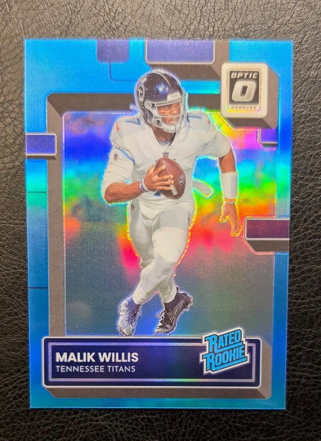 2022 Panini Donruss Optic Rated Rookie Malik Willis #203 Aqua Prizm 14/299 (RC)