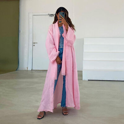 European Muslim Abaya Burqa Women Middle East Kaftan Long Robe
