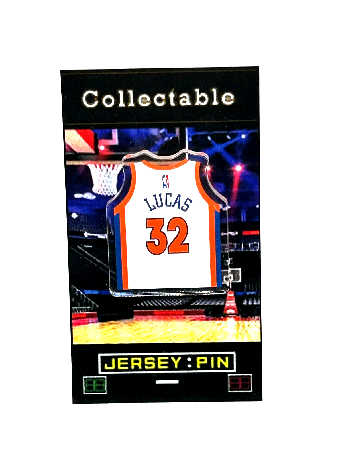 New York Knicks Jerry Lucas jersey lapel pin-Classic Collectable-FREE SHIP