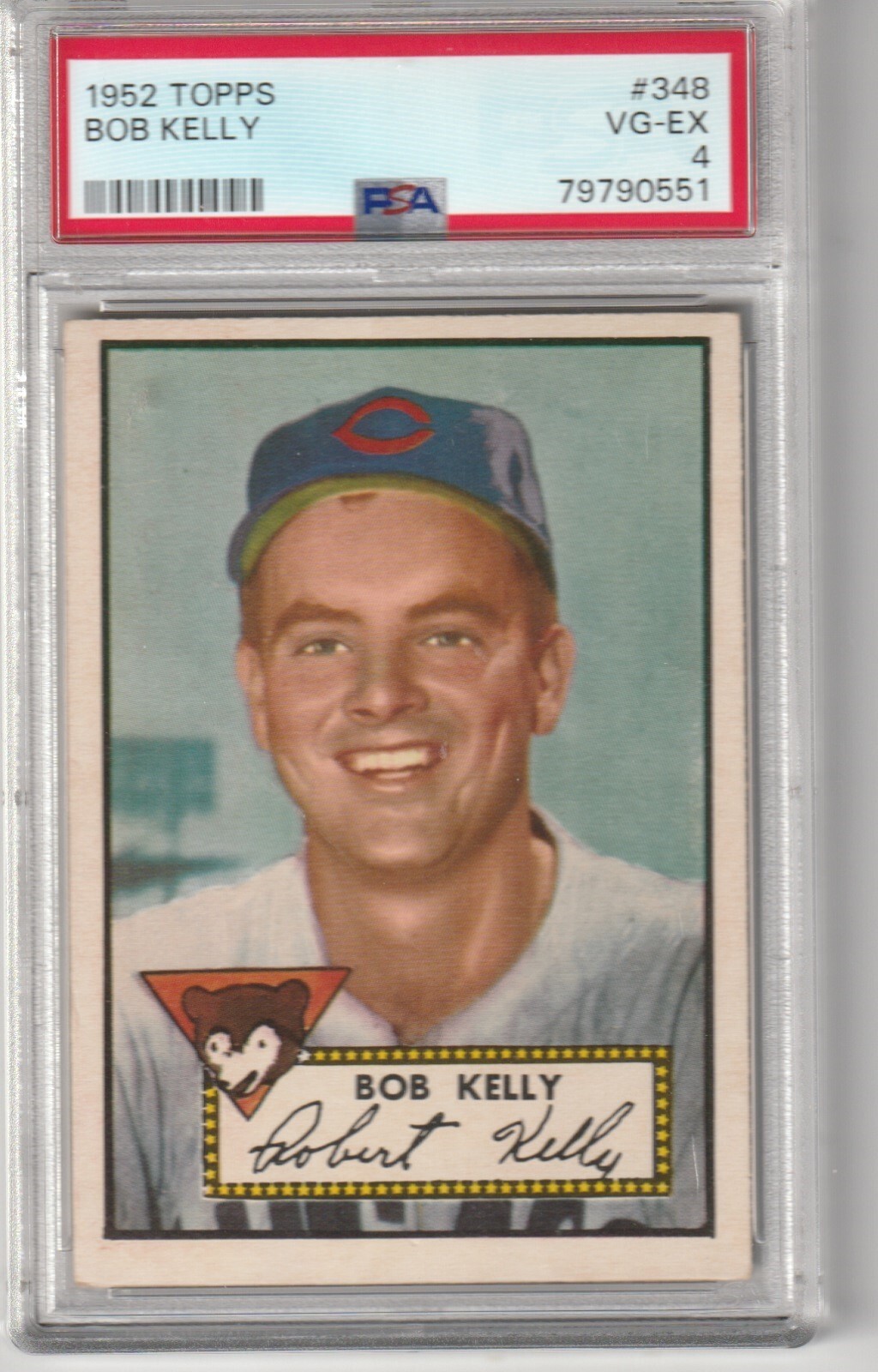 1952 Topps Bob Kelly #348, PSA VG-EX 4 - PWCC Top 30%