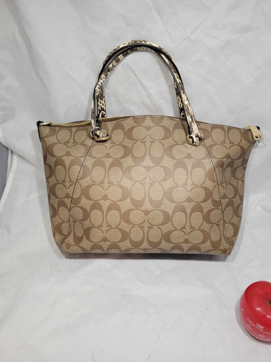 Coach Prairie Tote Bag Signature Coated Canvas C4293 Snake Print
