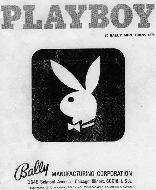 BALLY PINBALL PLAYBOY MANUAL - PINBALL SPARES - PARTS - FREE NEXT DAY DELIVERY