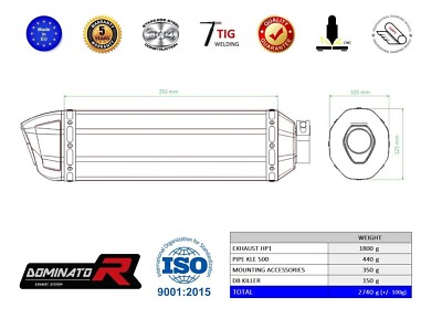 DOMINATOR Terminale Di Scarico Marmitta Per KLE 500 - Silenziatore Sportivo In Acciaio Inox Con DB Killer, Plug&Play, 5 Anni Garanzia - 4