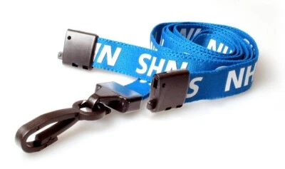 NHS Lanyard Blue For Use With ID Card Holders Free Postage UK