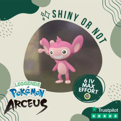 Aipom Shiny   Legends Pokémon Arceus 6 IV Max Effort Custom OT Leggende