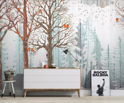3D Winter Branches G16413 Wallpaper Wall Murals Removable Self-adhesive Honey