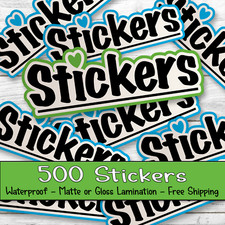 500 Custom stickers Bulk Die Cut Product Labels Business Stickers Decals