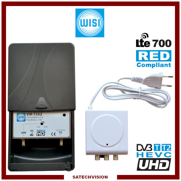 Préamplificateur WISI VM 7352 anti interférence LTE 700 MHz pour image TV nette