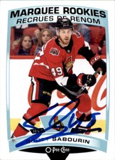Scott Sabourin Signed Auto 2019-20 O-Pee-Chee card Ottawa Senators