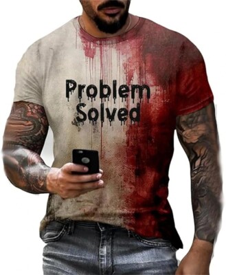 bloody dress shirt Im Fine Bloody Shirt Halloween Bloody Cloth Men Horror Tshirts Funny Shirts  Gift