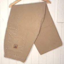 CARHARTT Work Carpenter Utility Pants 40 X 34 Tan Duck B11 SDL Light Worn Pant