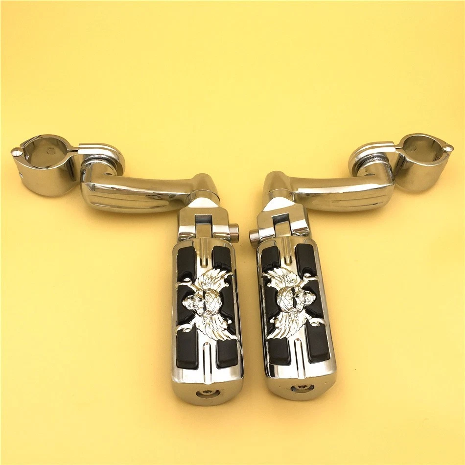 Chrome 1 " Aile Zombie Repose-Pied Pour Honda Goldwing VTX1300 D Valkyrie - Photo 1/1